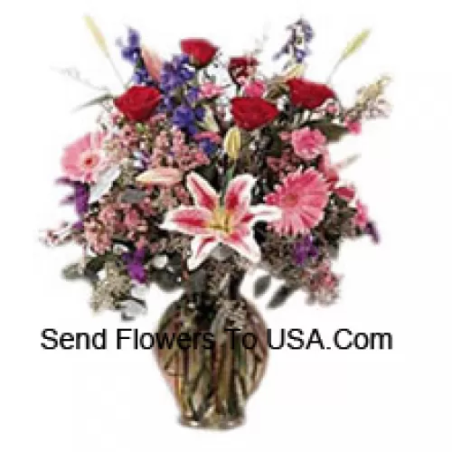 Verschiedene Blumen in einer Vase